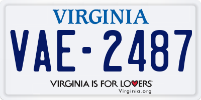 VA license plate VAE2487