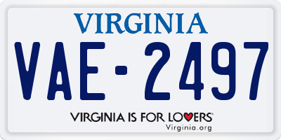 VA license plate VAE2497