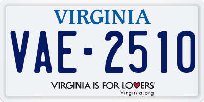 VA license plate VAE2510