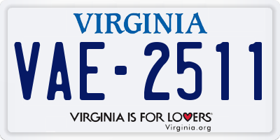 VA license plate VAE2511