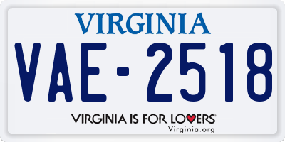 VA license plate VAE2518