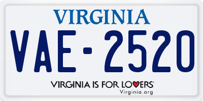 VA license plate VAE2520