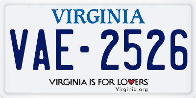 VA license plate VAE2526