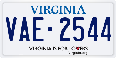 VA license plate VAE2544