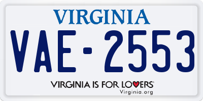 VA license plate VAE2553