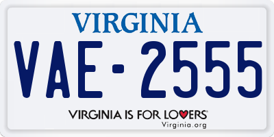 VA license plate VAE2555