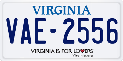 VA license plate VAE2556
