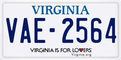 VA license plate VAE2564