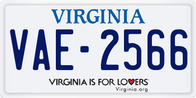 VA license plate VAE2566