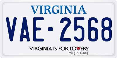 VA license plate VAE2568