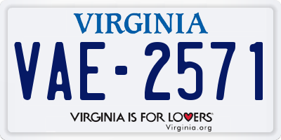 VA license plate VAE2571
