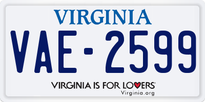 VA license plate VAE2599