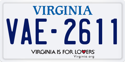 VA license plate VAE2611