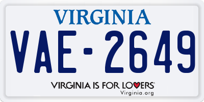 VA license plate VAE2649