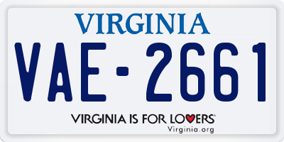 VA license plate VAE2661