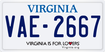 VA license plate VAE2667