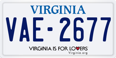 VA license plate VAE2677