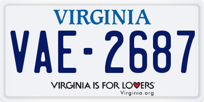 VA license plate VAE2687