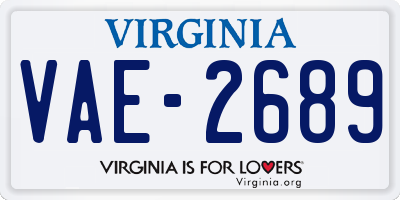 VA license plate VAE2689