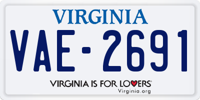 VA license plate VAE2691