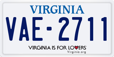 VA license plate VAE2711