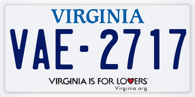 VA license plate VAE2717
