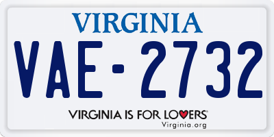 VA license plate VAE2732