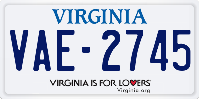 VA license plate VAE2745