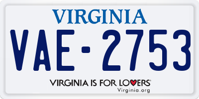 VA license plate VAE2753