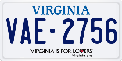 VA license plate VAE2756