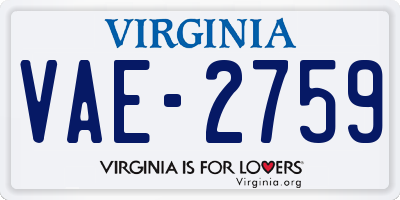 VA license plate VAE2759