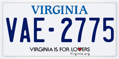 VA license plate VAE2775