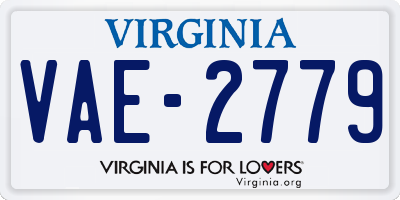 VA license plate VAE2779