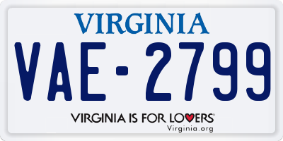 VA license plate VAE2799