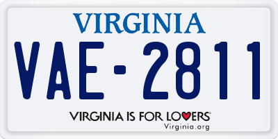 VA license plate VAE2811