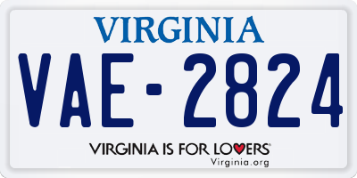 VA license plate VAE2824