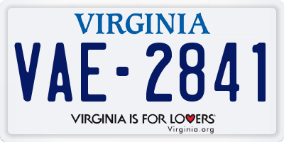 VA license plate VAE2841