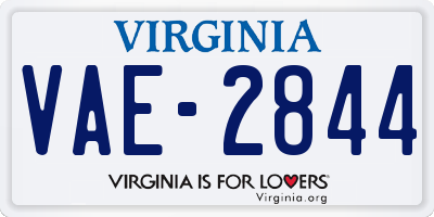 VA license plate VAE2844