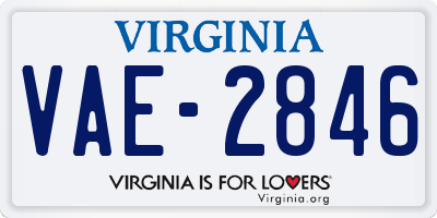VA license plate VAE2846