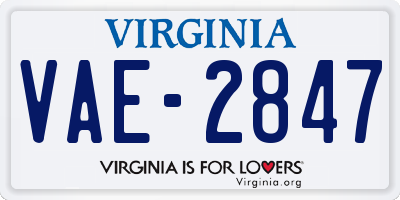 VA license plate VAE2847
