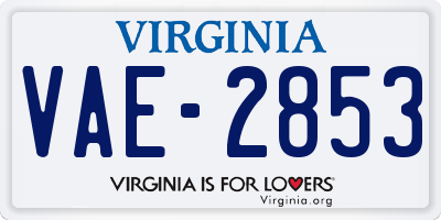 VA license plate VAE2853