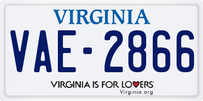 VA license plate VAE2866