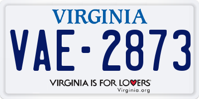 VA license plate VAE2873