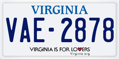 VA license plate VAE2878