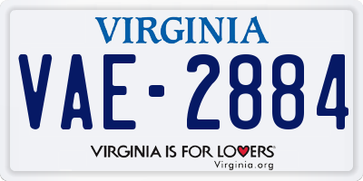VA license plate VAE2884