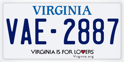 VA license plate VAE2887