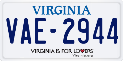 VA license plate VAE2944