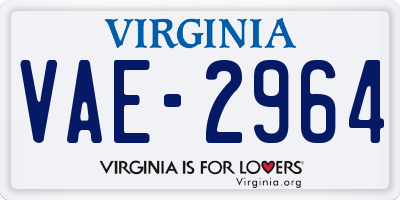 VA license plate VAE2964