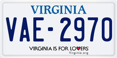 VA license plate VAE2970