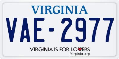 VA license plate VAE2977